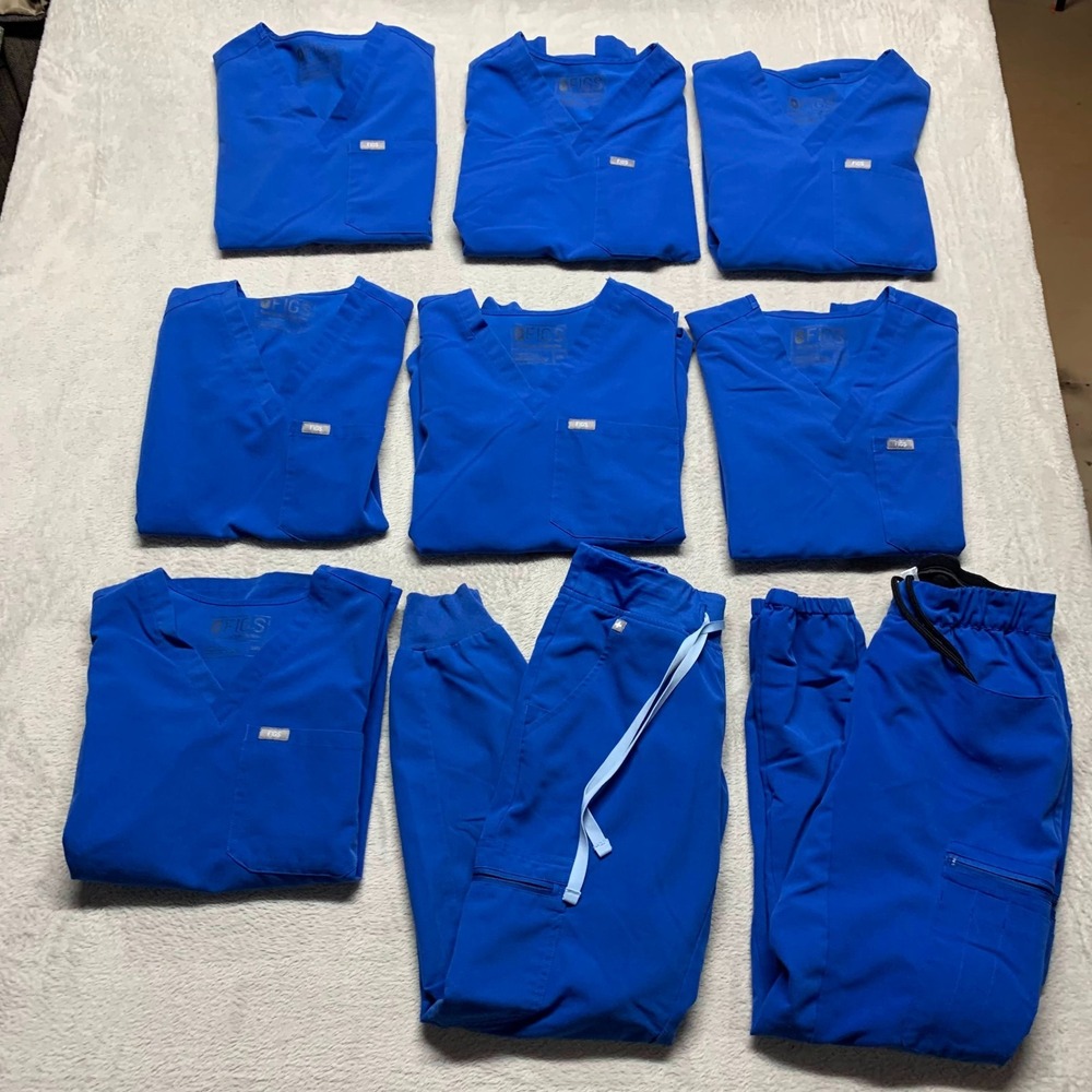 Figs Technical Collection Scrub Top Lot Of‎ 7 XXS Tops 2 XS Cargo Pants